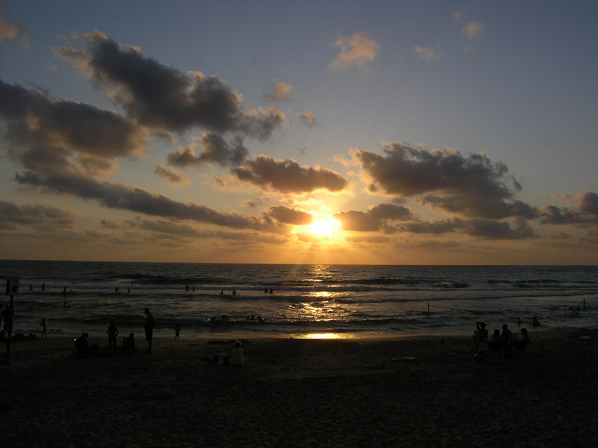 The Haifa shoreline at golden hour